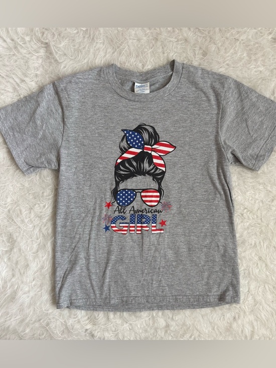 Port and Company Other - All American Girl Festive Youth Gray Graphic Tee